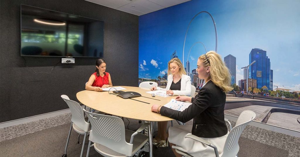 staff in a meeting with good office fitout staff having a meeting